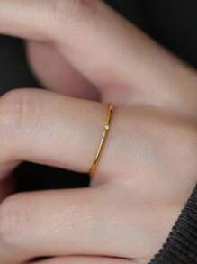 Monlansher 1 pezzo Anello semplice ed elegante in acciaio inossidabile di moda per donne, ipoallergenico e resistente alla corrosione