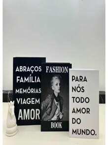Kit With 3 Fake Books Desk Book Organizer Box Decorative Object Holder - ABRACOS - View 3