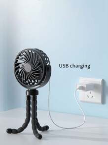 Mini Portable Car Fan – 3-Speed Rechargeable Clip On Fan With 360° Flexible Tripod, Quiet Handheld Cooling Fan For Baby Stroller, Car Seat, And Outdoor Travel, Rechargeable Mini Clip On Fan , Mini Portable Fan