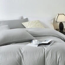2/3-Pcs Summer Duvet Cover Sets, Without Filler,( Not A Comforter,No Filling, No Insert ) Super Soft Cool Sheet Set With Pillow Cases, Fade Resistant, Stain Resistant, Hotel Master Bedroom Guest Room, Available For All Seasons, Multiple Colors And Size, Bedding Set, Room Decor ,Ideal Gift - Grey - View 8