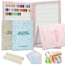 160/308/320/480 Colors PU Material /Cardboard Material Nail Display Book Nail Polish Books With Fake Nails Tips False Nails Styles Showing Book Nails Tool,240/360/480/600PCS False Nail *200/400/500/PCS Number Stickers/Set,Christmas And Winter Nail Tools