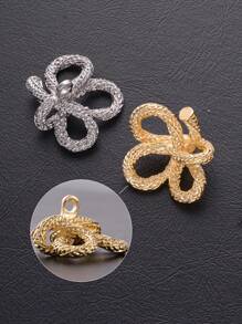 4 件/套不对称扭结蝴蝶结金属纽扣,适用于女士外套、毛衣、西装、DIY 服装、鞋子、包包、礼品盒、缝纫配件 - 彩色 - 查看 7