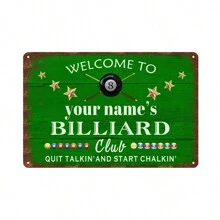 Personalized Billiards Bar Sign - Custom Name Pool Table Decor - Premium Aluminum Metal Sign For Pool Hall Wall Decor, 12x8 Inches Gifts Birthday Graduation - Multicolor - View 21