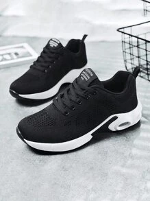 Zapatos de running casual para mujeres, Zapatillas de Tenis para Mujeres Cómodas,  Zapatillas seguras para correr antideslizantes,con Suela Gruesa y Transpirable, Ideales para Correr y Caminar.Zapatos cómodos para caminar, zapatillas de primavera transpirables de malla, zapatillas exteriores bajas, antideslizantes y resistentes al desgaste, zapatillas casuales transpirables de mujer para uso diario o al aire libre - Negro - Ver 7