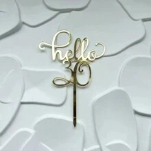 1/3/5 件金色亚克力 Hello18/21/30/40/50/60 蛋糕装饰适用于生日派对装饰 - 金色 - 查看 13