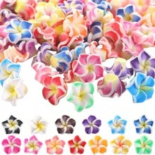 5/15/30pcs Plumeria Clay Beads Colorful Mix Color Handmade Small Flower Spacer Beads For Jewelry Making DIY Bracelet Charm Pendant