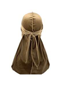 1pc Men Durag, Solid Velvet Elastic Bandana, Fashionable Pirate Hat, Casual Comfortable Breathable Sports Outdoor Headwrap, Unisex Pirate Hat Pirate Costume - A - View 19