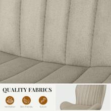 Nalupatio Modern Dining Room Chairs Set Of 2, Upholstered Kitchen Dinner Chair Fabric And Curved Backrest Kitchen Chairs - Màu be - Xem 3