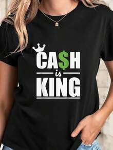 Camisetas divertidas con gráficos creativos de amor para el día de San Valentín, de algodón, de talla grande, suaves, elegantes, informales, de manga corta y cuello redondo