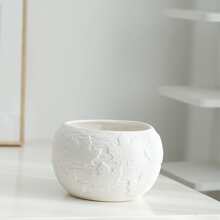 8-Inch Ceramic Floral Planter, Houseplant Planter For Water Growing, No Drainage Holes