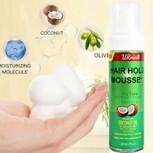 100/207ML Olive Oil Enriched Hair Hold Mousse - Long-Lasting, Anti-Frizz, Moisturizing Formula For Normal Hair - Perfect For Curly Hair Styling And Humidity Control