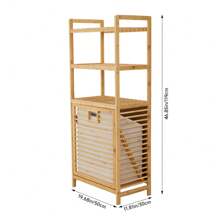 Living And Home Freestanding Bamboo Laundry HamperLaundry Baskets Back To School - Three-tier 50cm W X 30cm D X 119cm H - View 6