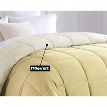 Shoppe house - Edredón de Fibra 170 gr/m2 - Edredón Relleno Nórdica Reversible de Dos Colores - Suave, Transpirable, Ligera, 100% Poliérster - 170gr/M² - Beige - Ver 3
