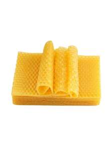 10pcs Honeycomb Beeswax Bottom Sheet Honeycomb Bottom Honey Beeswax Sheet Beekeeping Equipment Natural Wax Bottom Mold Silicone Beeswax Beeswax Honeycomb Sheet - Yellow - View 6