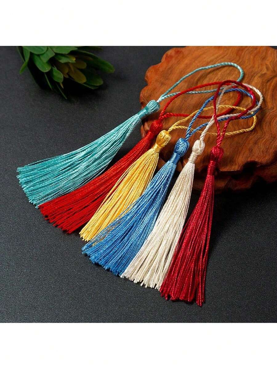 12pcs/100pcs Multi-Color Vertical Tassel Tassels Candy Box Pillow Small Tassel Bookmarks Fan Tassel Small Pendant Tassels Chinese Knot Tassel Bookmark Tassel Pendant Accessories