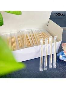 1000 Pieces/Pack Of Individually Packaged Disposable Bamboo Sticks, Portable Bamboo Sticks, And Family Banquet Bamboo Sticks