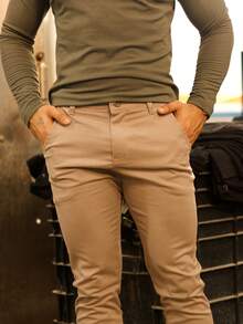 Urban Zone Jeans Men's Sport Fine Denim Trousers, Formal Style, Sport Fine Denim - 卡其色 - 查看 5