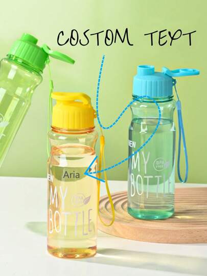 Customized Large Capacity Sports Water Cup Colorful Transparent PET Flap Cold Water Cup Space Water Bottle Advertising Gift Plastic Water Cup