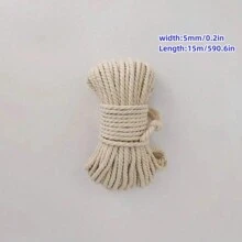 1 卷（4 毫米 - 12 毫米）宽度花边绳，适用于派对装饰、编织工艺品、DIY 家用纺织品、缝纫、珠宝装饰、派对装饰 - 米色 - 查看 10