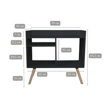 Retro Sideboard Stick Feet Coffee Corner Multipurpose Corner Niche Counter - 黑色 - 查看 3