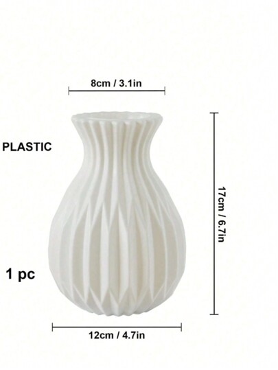 1pc/Vase, Living Room Vase Plastic Vase, Shatterproof Flower Pot, Greenery Planter, Dried Fresh made Ceramic Like, Bedroom, Wedding, Room, Home Desktop, European Moderne Minimalist ative Ornament Birthday Graduation Glass view 9