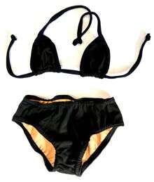 Children's Bikini Top With Curtain Model - 黑色 - 查看 1