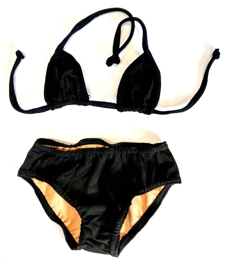 Children's Bikini Top With Curtain Model - 黑色 - 查看 1