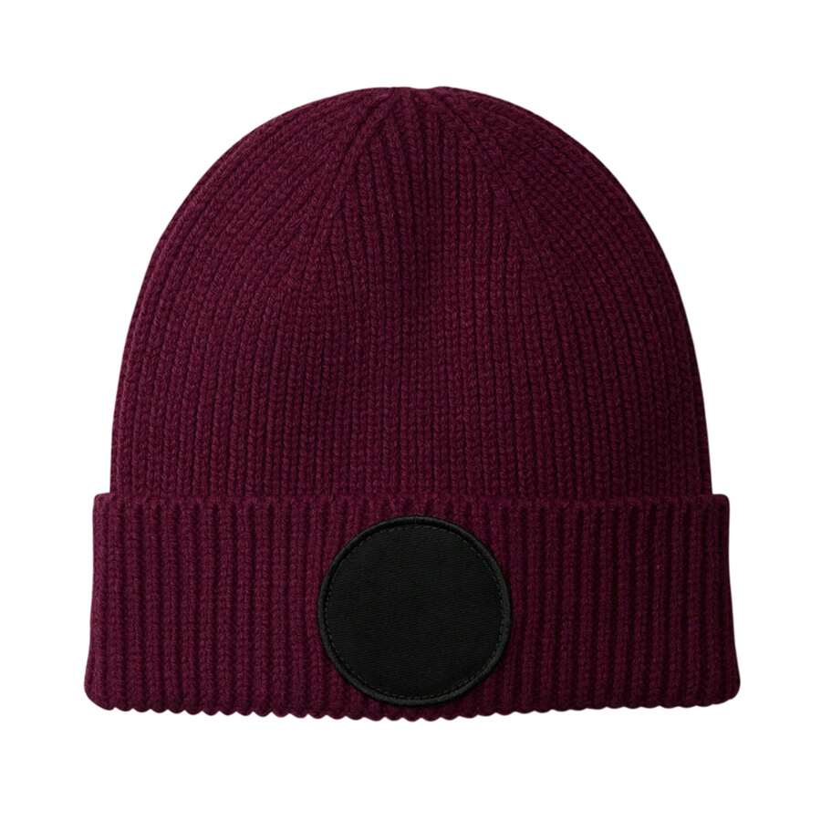 Beechfield Mode ronde patch muts (bordeauxrood/zwart)