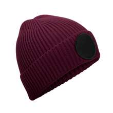 Beechfield Mode ronde patch muts (bordeauxrood/zwart)
