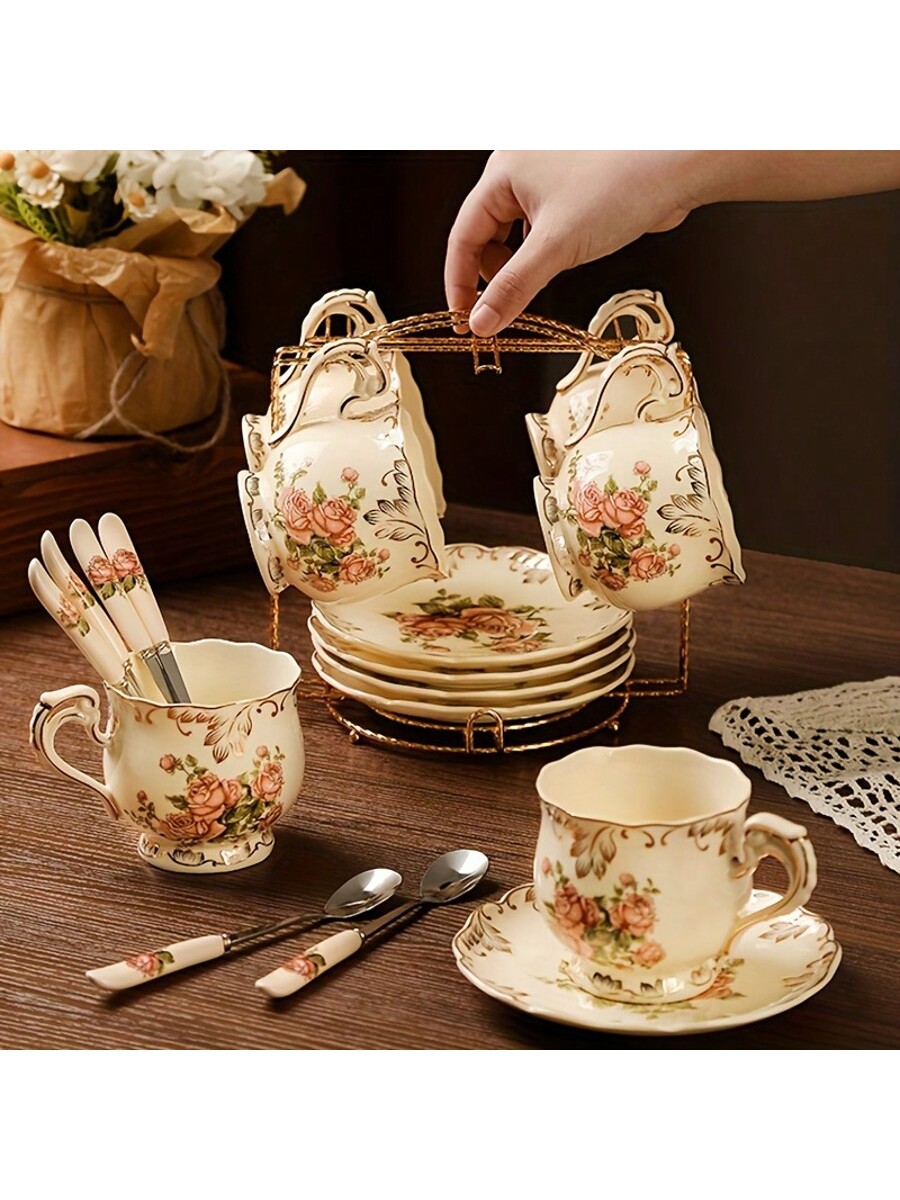 مجموعة كوب وصحن الشاي 2 مجموعة/ 6 مجموعة، مجموعة أ...