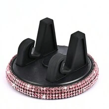 Car-Mounted Mobile Phone Holder With Diamond Setting, Cute Female, Horizontal And Vertical Screen, Center Console, Car Navigation Support