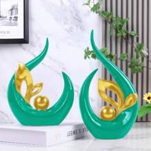 1/2 件现代抽象艺术雕像和雕塑，适合入口、餐桌、客厅、办公室、卧室、厨房、斯堪的纳维亚风格装饰，适合作为婚礼礼物 - 彩色 - 查看 3