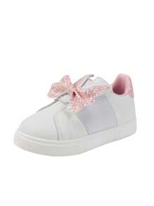 1 Pair Girls Sequin Rabbit Ear Star Decor Lightweight Waterproof Flat Bottom Sports Shoes, Comfortable Non-Slip Casual Outdoor Shoes For All Seasons - Pink - View 7