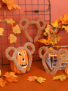 10pcs Bear Ear Plush Headbands, Cute Cartoon Ear Headbands, Fashionable Women's Headbands,Sweet Internet Celebrity Hair Band, Face Washing Headband,Suitable For Masquerade, Party, Birthday Party, Daily Dress Up, Photography, Cosplay (Brown)