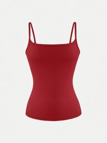 XLLAIS Sexy Backless Women's Camisole Elastic Casual Spaghetti Strap Red Top Christmas