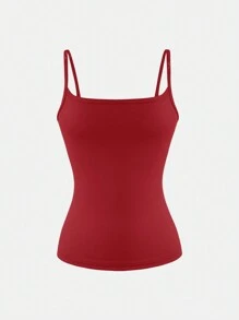 Camiseta de tirantes finos elástica y con espalda descubierta para mujer, informal y sexy