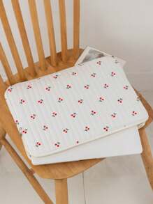 11 Inch 13 Inch 15 Inch Cherry Pattern, Ditsy Floral Light Love Simple Zipper Laptop Tablet Computer Case, Suitable For Women Work And, Also Very Suitable As A Teacher Gift, Backpack, College Supplies, Back To School, School Supplies, Teacher And College Student Classroom And Laptop Bag, Classroom Bag, Storage Bag, Classroom Organization Bag - White - View 4