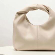 Stylish Twist Square Bag, Solid Color Top Clutch Bag, Simple And Versatile Commut