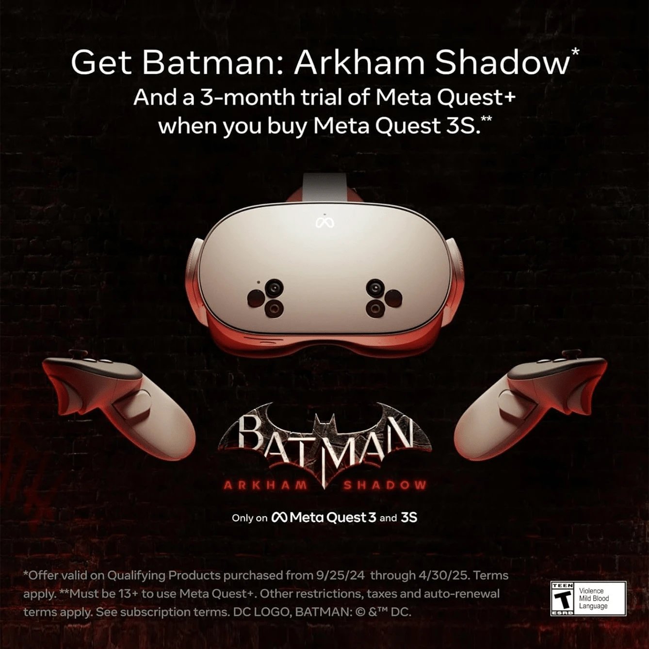 Meta Quest 3S 128GB VR Headset - Includes Batman: Arkham Shadow ...