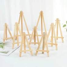 Set de 10 piezas de caballetes de madera miniatura, soporte de exhibición triangular de escritorio, soporte para tarjetas de mesa para bodas, soporte para pintura y artesanía - Multicolor - Ver 2