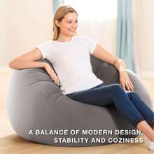 Beanless Bag Inflatable Lounge Chair: Corduroy Textured Flocking – Durable Vinyl – Folds Compactly – 220lb Weight Capacity – 45" X 45" X 28" - 黑色 - 查看 5