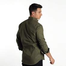 Camisa Lisa para Hombre - Muletta - Verde militar - Ver 3