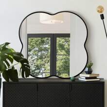 Decorative Wall Mirror 24inch, Irregular Wall Mirror With Metal Frame, Four-Leaf Clover Shaped Bathroom Vanity Wall Mirror, Art Deco Mirror For Living Room, Bedroom, Entryway Gifts