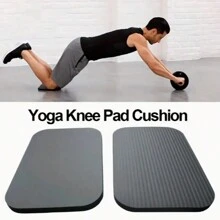 1pc Thick Yoga Knee Pads - Soft TPE Material With Geometric Pattern For Comfort And Protection, Suitable For Pilates, Sports And Home Exercises - Black