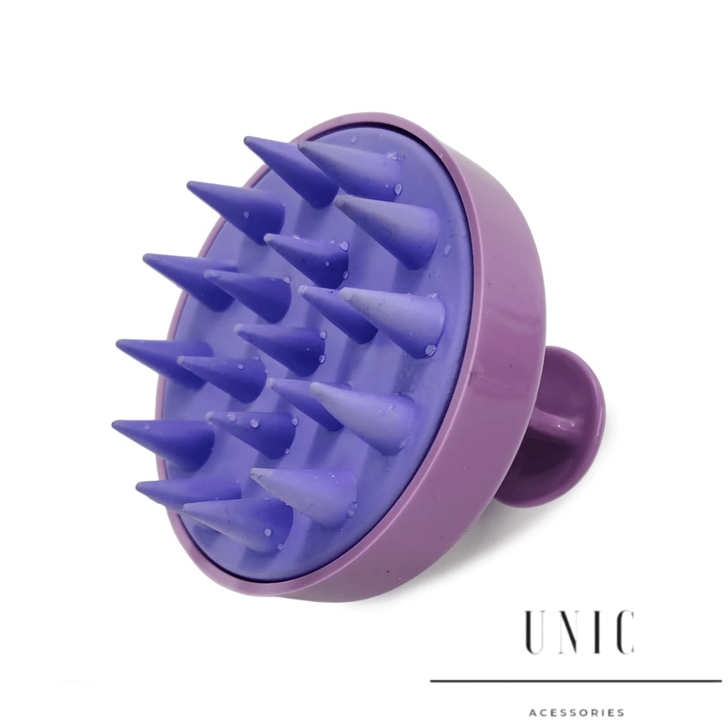 Anti-Hair Loss Silicone Hair Massage Brush - Lilac Purple - View 1