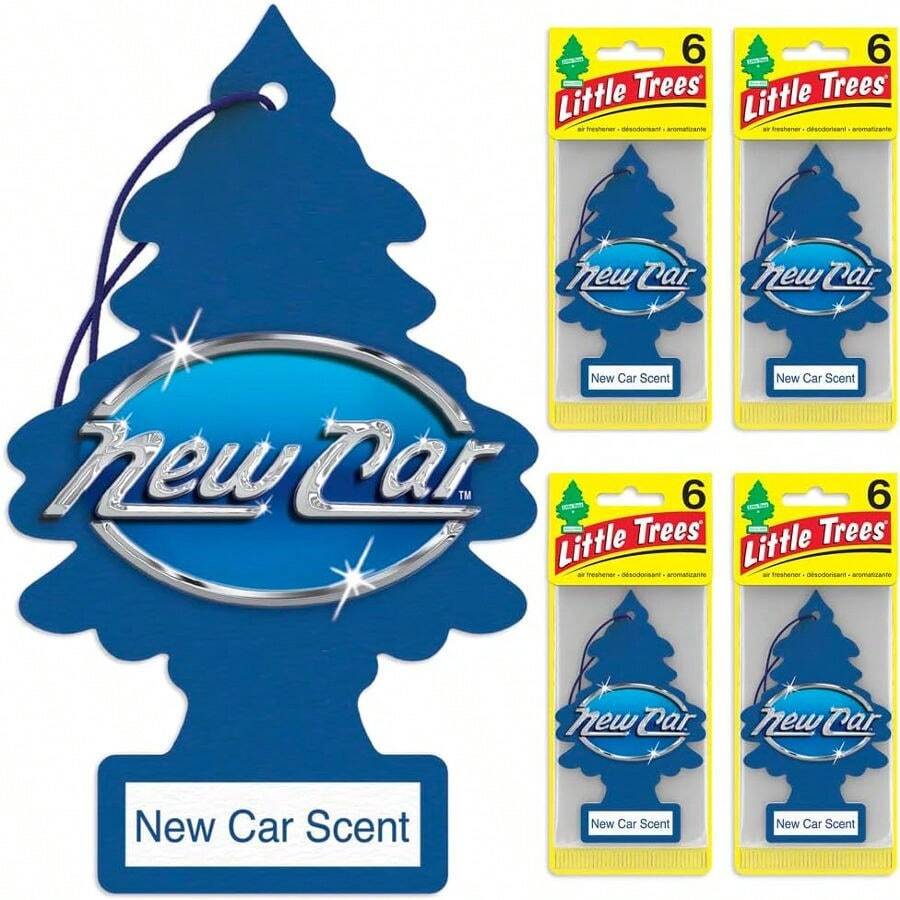 LITTLE TREES Air Fresheners Car Air Freshener. Hanging Tree Provides Long Lasting Scent For Auto Or Home. New Car Scent, Pack Of 24 - 彩色 - 查看 1