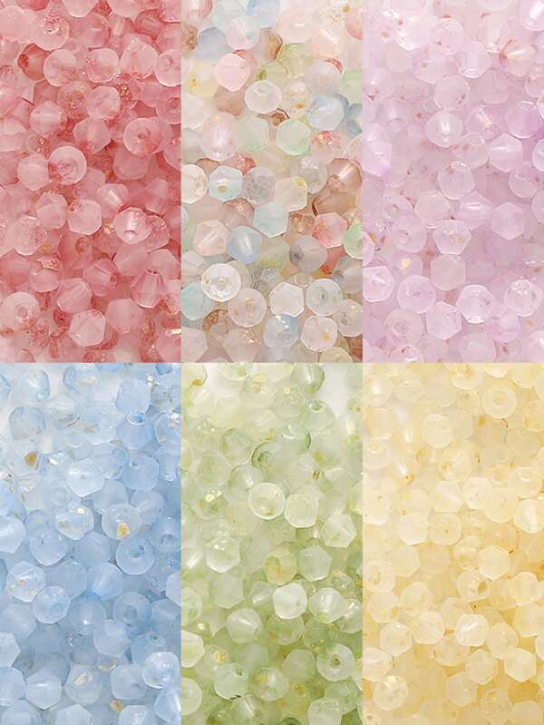 140-700pcs 4mm Glass Double Cone Pointed Beads,Glass Crystal Beads,Dual Cone Pearls , - Ideal For Jewelry Making, Earrings, Necklace Bracelet Accessories,Costume Shoes Hat Decorative Beads Beads-DIY Valentine's Day Accessories Valentines