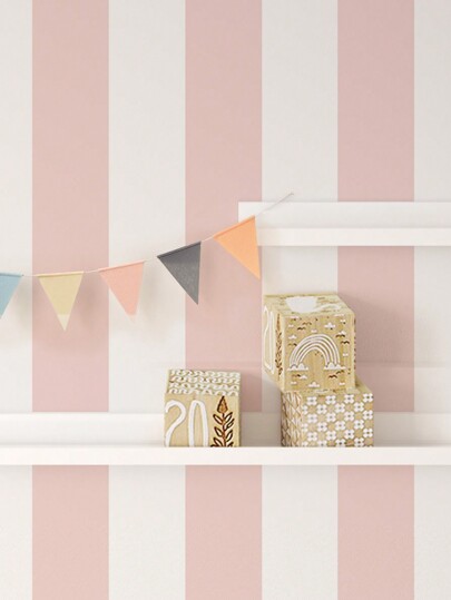 SUPSTICKER 1pc Roze Stripe Verlichting Bruin Pine Print Self Adhesive Wallpaper, Easy Clean Moisture Proof Removable Surface, Home Sticker Applicable To Kitchen, Bathroom, Bedroom, Living Room, Cabinet, Wardrobe, Stairs, Door, Sizes Available: 47.24x15.75inch/120*40cm, 118.11*15.75inch/300*40cm, 196.85*15.75inch/500*40cm Birthday Graduation Room Wand Stuff Ho Paper Stickers view 2