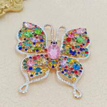 Stunning Opens Colorful Crystal Swallowtail Butterfly Brooches,2.55''x2.24'' Large Insect Jewelry - 彩色 - 查看 8