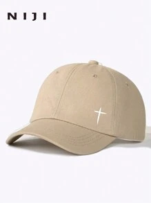 1pc Men's Cross Print Baseball Cap, Men's Geometric Pattern Trucker Hat, Suitable For Daily Life And Outdoor Leisure Sports